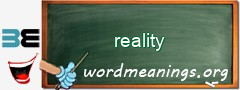 WordMeaning blackboard for reality